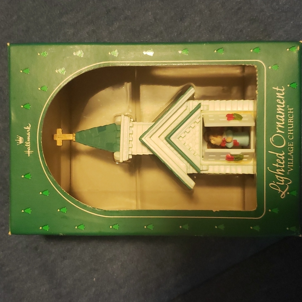 Hallmark 1984 Village Church Lighted Holiday Christmas Ornament